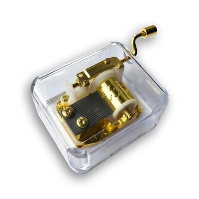 Mini Acrylic Hand Crank Music Box With Sankyo Musical Movement (30 Tunes Option)