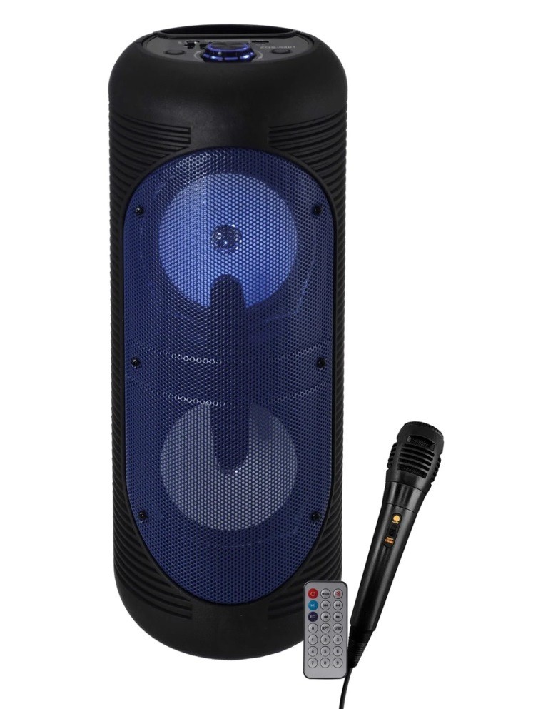 Cassa Bluetooth Karma HPS T252BL: 200W, Doppio Woofer e TWS Blu