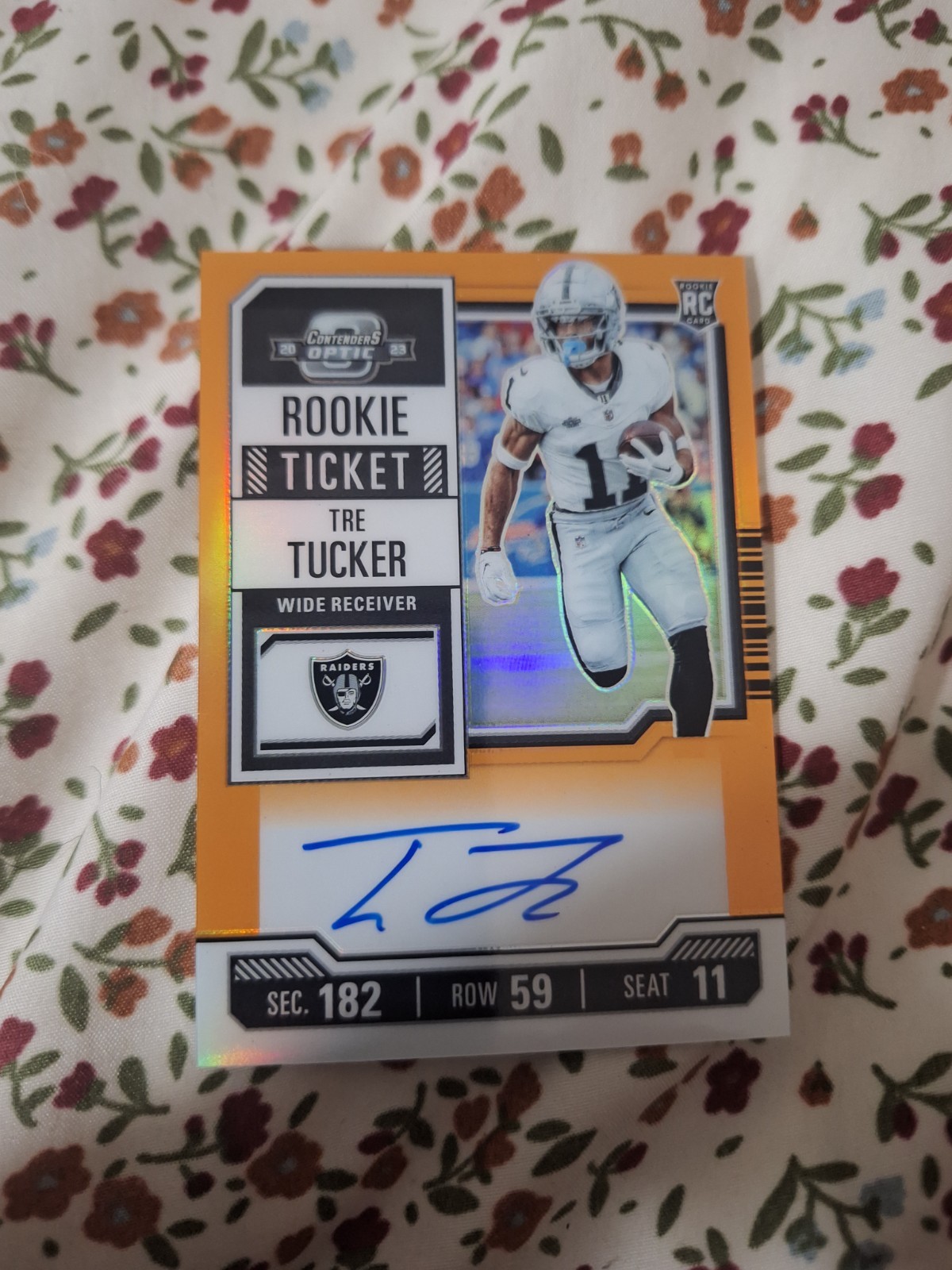 2023 PANINI OPTIC CONTENDERS ORANGE ROOKIE TICKET TRE TUCKER RC AUTO /50