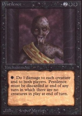 MTG Pestilence, Unlimited, Heavily Played, English