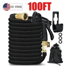 Expandable Garden Hose 100ft Flexible Water Hose with MultiFunction Spray Nozzle