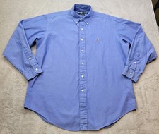 Polo Ralph Lauren Oxford Shirt Mens 16-34 Blue Yarmouth Long Sleeve Pony
