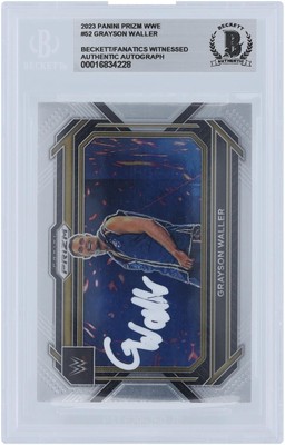 Grayson Waller WWE Signed 2023 Panini Prizm White Ink #52 Beckett Fanatics Card