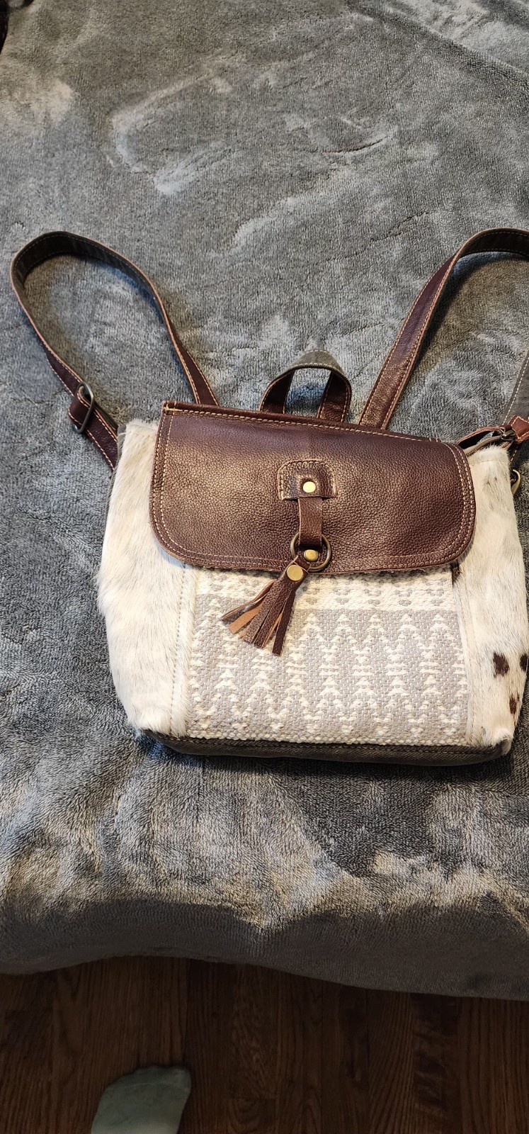 Myra Western Theme Geometric Pattern Brown Backpa… - image 1