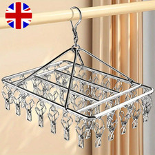 40 Thickened Clips Stainless Steel Underwear Socks Hanger Laundry Airer Dryer UK