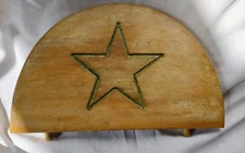 Art Deco Arched Maple Wood Crest w/ Carved Star 11 3/4" wide x 6 3/4" high