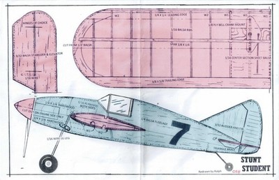 1/2 A profile ''Stunt Student '' U-Control plans