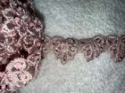 5.5 yards pale dusty rose embroidered wedding bridal trim sequins bugle beads 1"