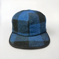 Vintage Flannel Trapper Cap Insulated Plaid Winter Work Hat w/ Ear Flaps Size S