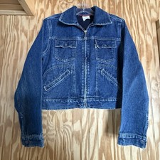 Vintage Esprit Jacket Size S Dark Wash Denim Button Up Pockets Trucker Y2K
