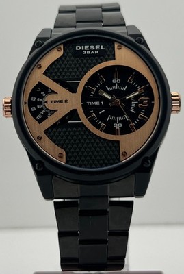 Men's Diesel Mini Daddy Quartz Black Dial Working Condition Wristwatch
