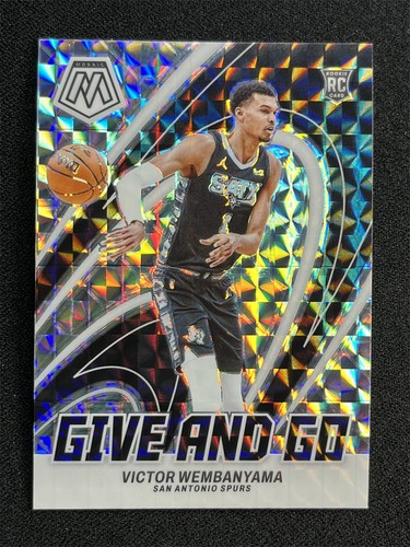 2023-24 Panini Mosaic Victor Wembanyama #12 Mosaic Prizm Give And Go RC Rookie