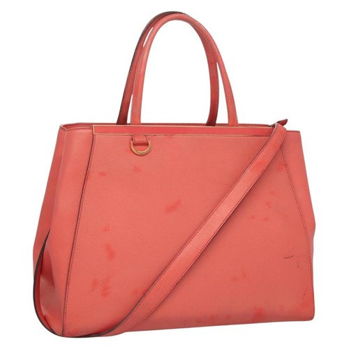 FENDI To joule Hand Bag Leather Pink Gold Auth bs26640 - Afbeelding 1 van 24