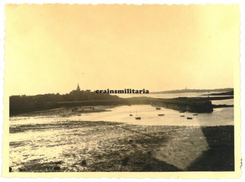Original. Foto panorámica muro atlántico puerto costa ROSCOFF Bretaña Francia 1941 - Imagen 1 de 1