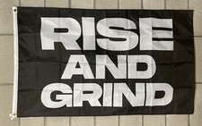 Gym Motivation Flag FREE SHIP Rise And Grind Lifting Garage USA 3x5  
