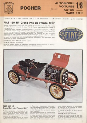 catalog POCHER RIVAROSSI 1973 Autos Scale 1-8 Fiat 130 etc IT F E D aa