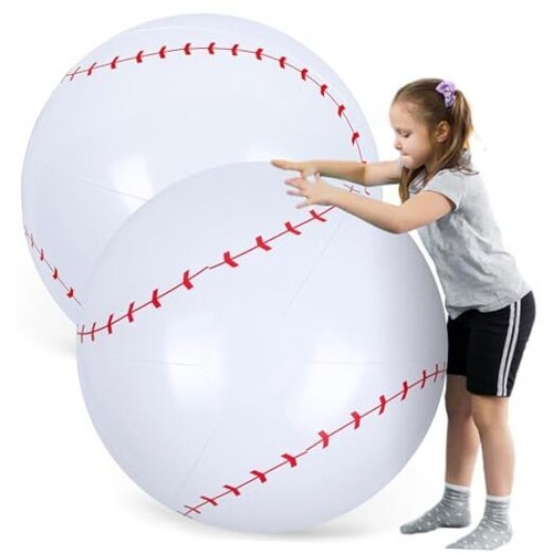 LovesTown 2PCS Inflatable Balls, 27 Inch Giant Inflatable Baseball for
