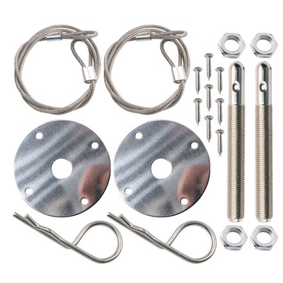 Bonnet Pin Set For Car, Bonnet Pin Plate Lock Clip - 3953