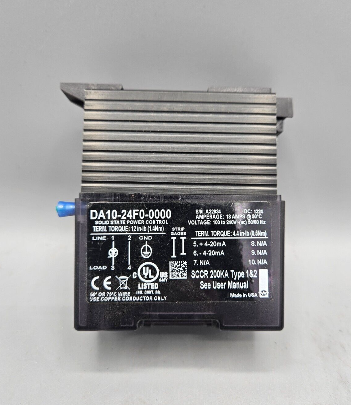 Watlow DIN-a-mite DA10-24F0-0000 Solid State Power Controller