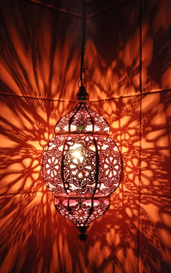 Lámpara colgante de techo marroquí hecha a mano turca moderna de diseño vintage para decoración del hogar Foto 4 de 4