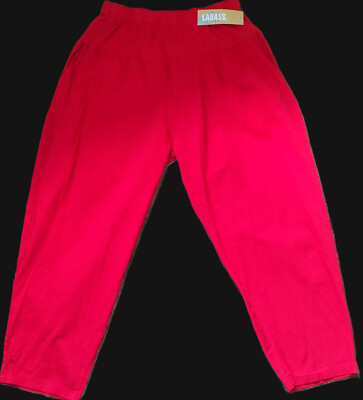La Bass ROT Sommerhose 95% Cotten 5% Elastan Gummizug Breiter Bund Damenhose gr1