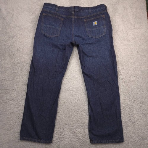 Carhartt Jeans Mens 42x30 Relaxed Fit Dark Wash Denim Straight Leg Workwear USA - Picture 9 of 10