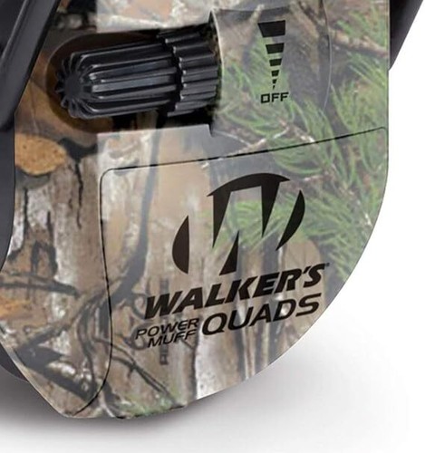 Walkers Ultimate Power Muff Quads with AFT - 2AAA Batteries, Realtree Xtra - Picture 3 of 5