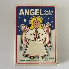 Fox Run Vintage 1987 Metal Cookie Cutter Angel Holiday Jumbo Large 7.5 inches