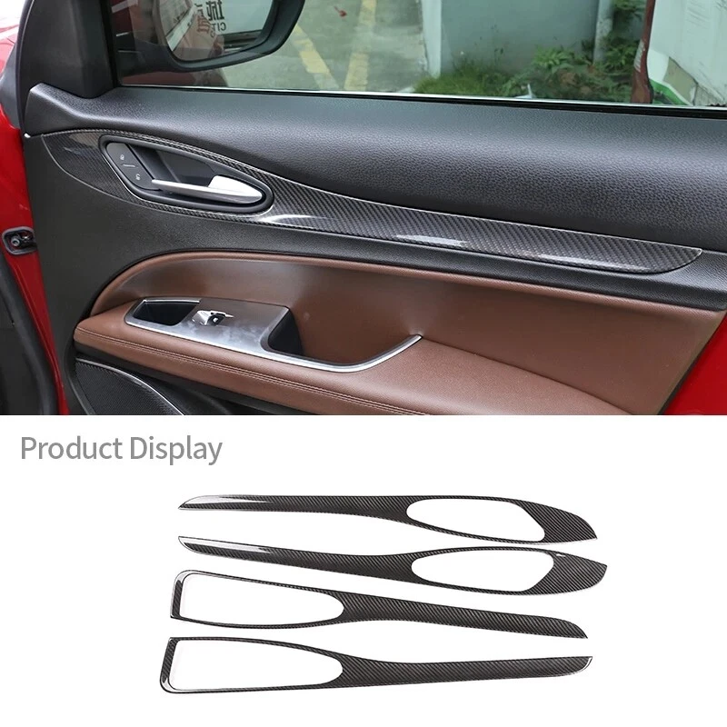 Carbon Fiber Car Interior Door Panel Trims For Alfa Romeo Stelvio 2017 -20 Foto 2 de 3