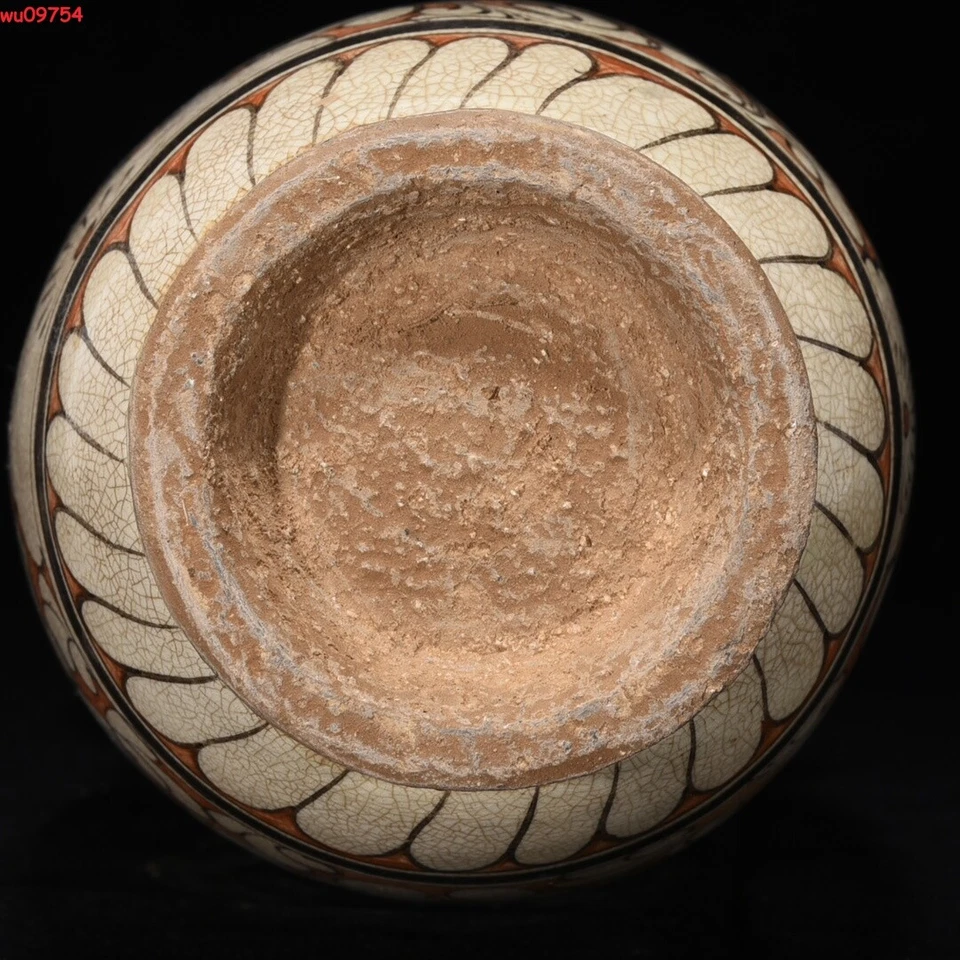 Antiguo horno Cizhou dinastía china Song de 12,4 "con maceta con patrón de pescado de colores Foto 2 de 4