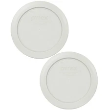 Pyrex 7200-PC Sleek Silver Round Plastic Storage Replacement Lid Cover (2-Pack)
