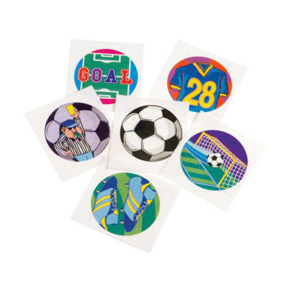 12 Soccer Ball Temporary Tattoos Team Sports Party Goody Bag Filler Favor Supply