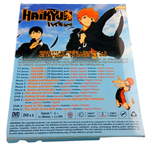 Haikyu!!DVD Anime Haikyuu!! Season Eng dub 1-4 Vol.1-85 End + 4