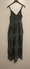 SIZE 10 - Blue & Multi TU Patterned Strappy Summer Maxi Long Dress Holiday Beach