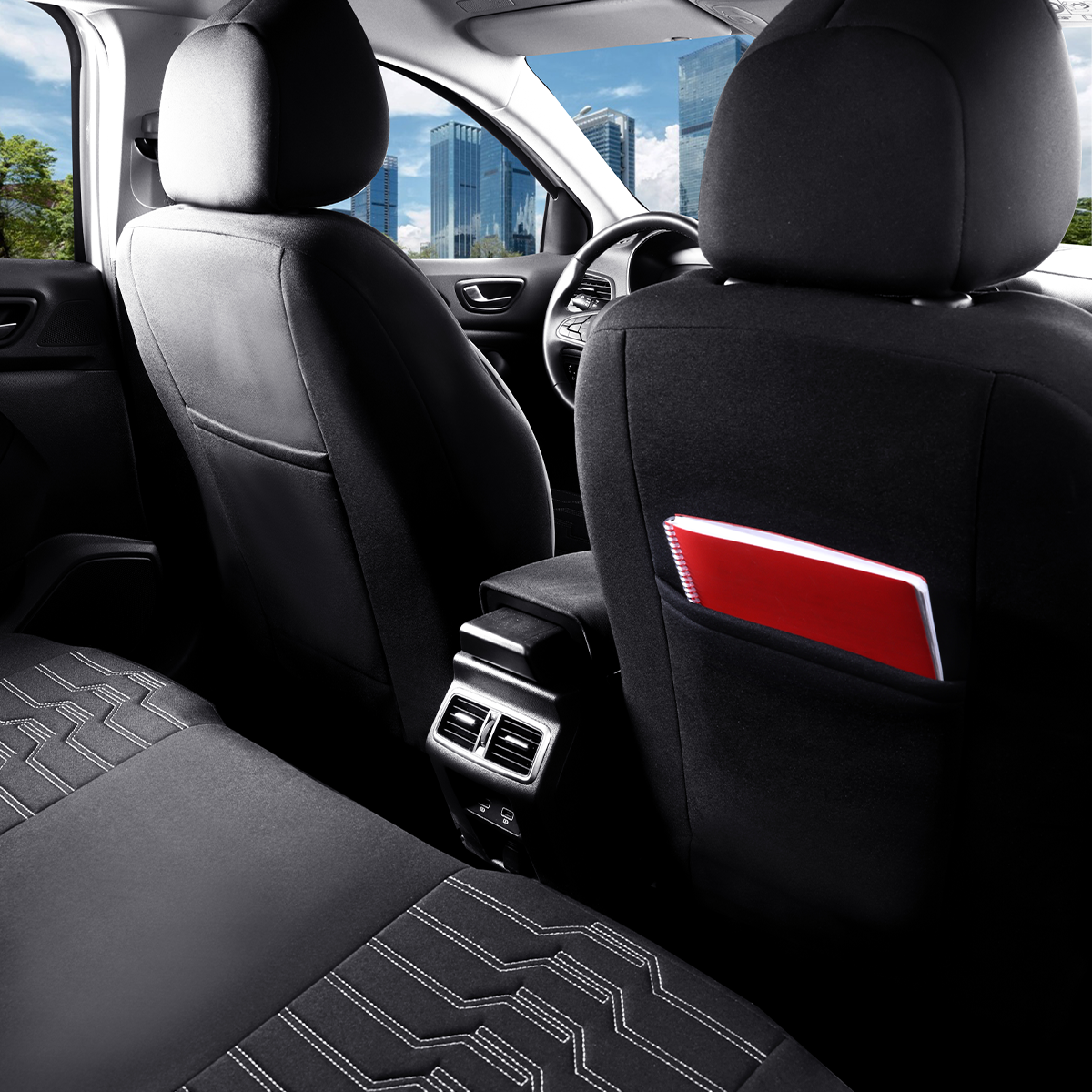 Housse De Siège De Voiture Pour Kia STONIC YB 2017-2023, Housse De Siege En Cuir PU Siège Avant Arrière Universelle Protections De Siège,D-4PCS