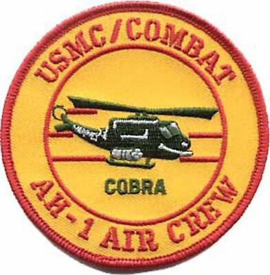 4'' MARINE CORPS AH-1 COBRA AIR CREW HELICOPTER SQUADRON EMBROIDERED JACKET PATCH