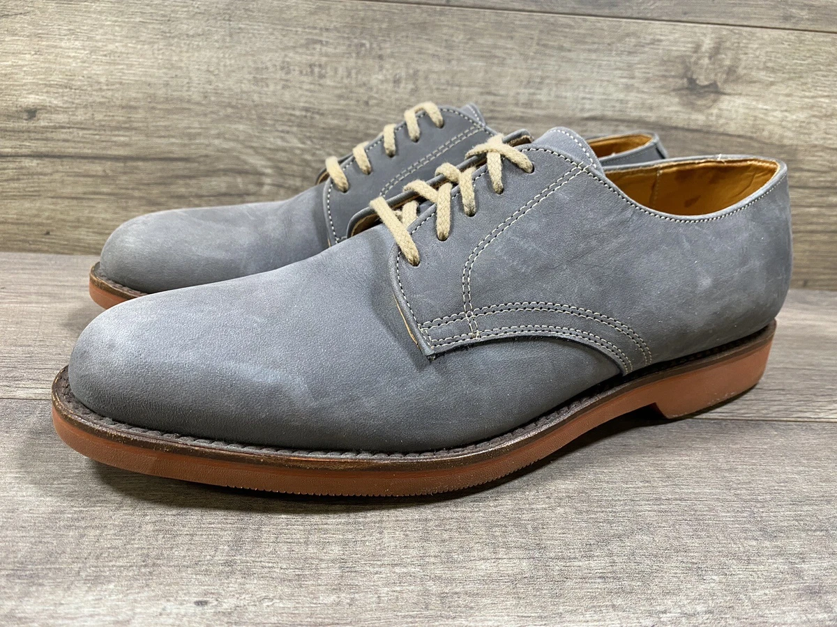 Cole Haan Suede Buck Mens Lace Up Casual Gray Suede Shoes Size 9 D USA Made