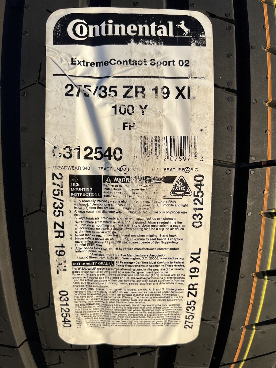 275/35ZR19 & 255/35ZR19 Continental ExtremeContact Sport 02