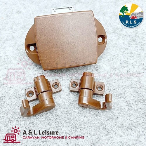 Caravan Motorhome Wardrobe Door Brown Push Button Lock - Rod Version ...