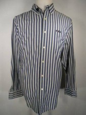 Beautiful Men's Large Ralph Lauren Chaps Easy Care Blue Striped LS Button Shirt