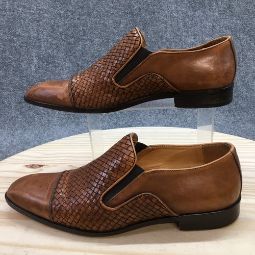 Mercanti Fiorentini Zapatos Para Hombres 8 M Mocasines Sin Cordones Cuero Marrón Hecho en Italia - Imagen 2 de 20