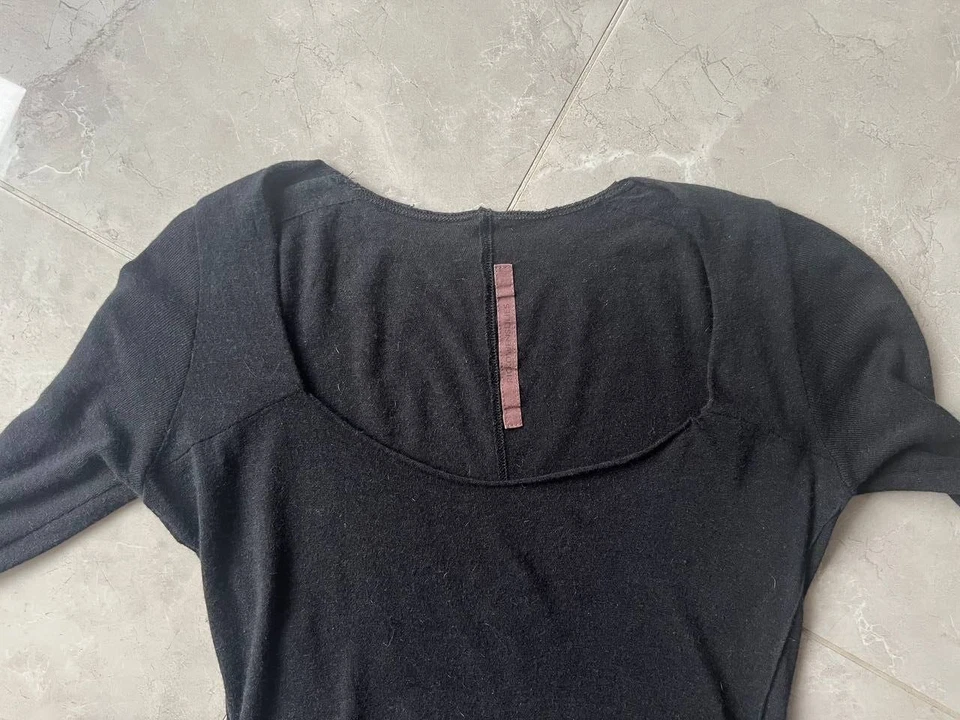 VESTIDO LARGO MAXI DE LANA RICK OWENS LILIES MANGA LARGA NEGRO PARA MUJER Foto 3 de 4