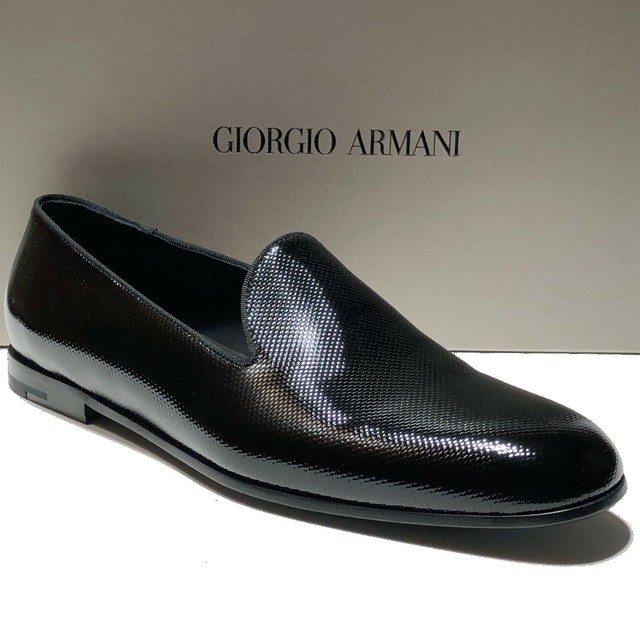 black armani loafers