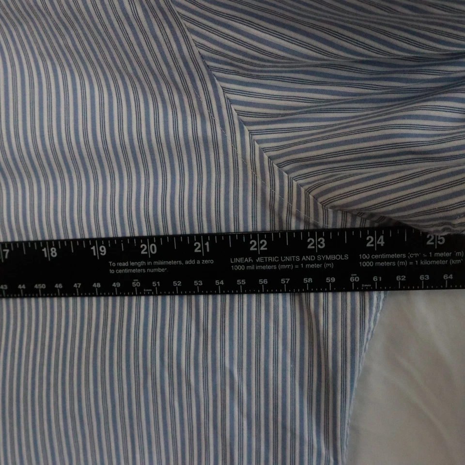 Camisa Marc Anthony Para Hombre 16.5 34/35 Calce Ajustado Abotonada Azul Rayas Manga Larga Foto 3 de 4