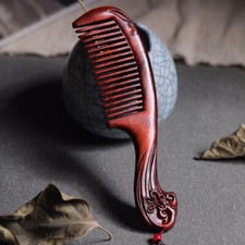 Red Sandalwood Retro Wooden Comb Hand Polished Wooden Crafts Wooden Massage Comb