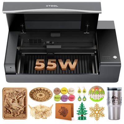 P2 55W Desktop CO2 Laser Cutter Desktop Cutting Machine with Dual 16MP Cameras