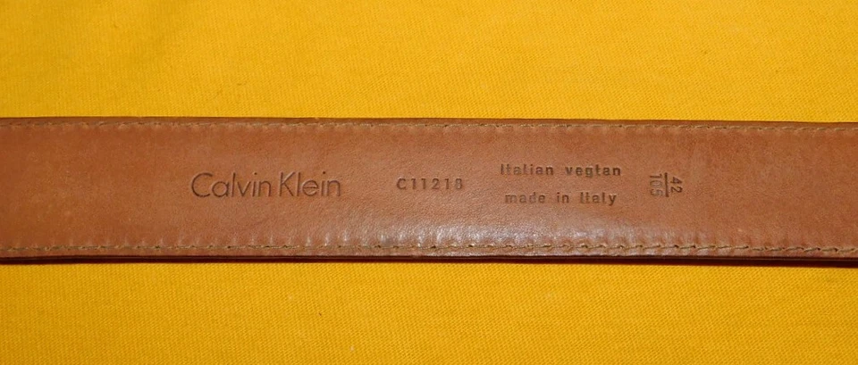 CALVIN KLEIN HECHO EN ITALIA MARRÓN CLARO VEGETAL. CINTURÓN PIEL CURTIDA TALLA 40/100cm.. Foto 4 de 4