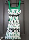 PRETTY Paper Doll Green Black Floral Tank Straps A Line Mid Dress w/ Tie 12 XS — photo 7