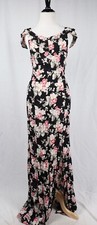 Reformation Black Floral Maxi Dress Cap Sleeve S Small Gorgeous!!