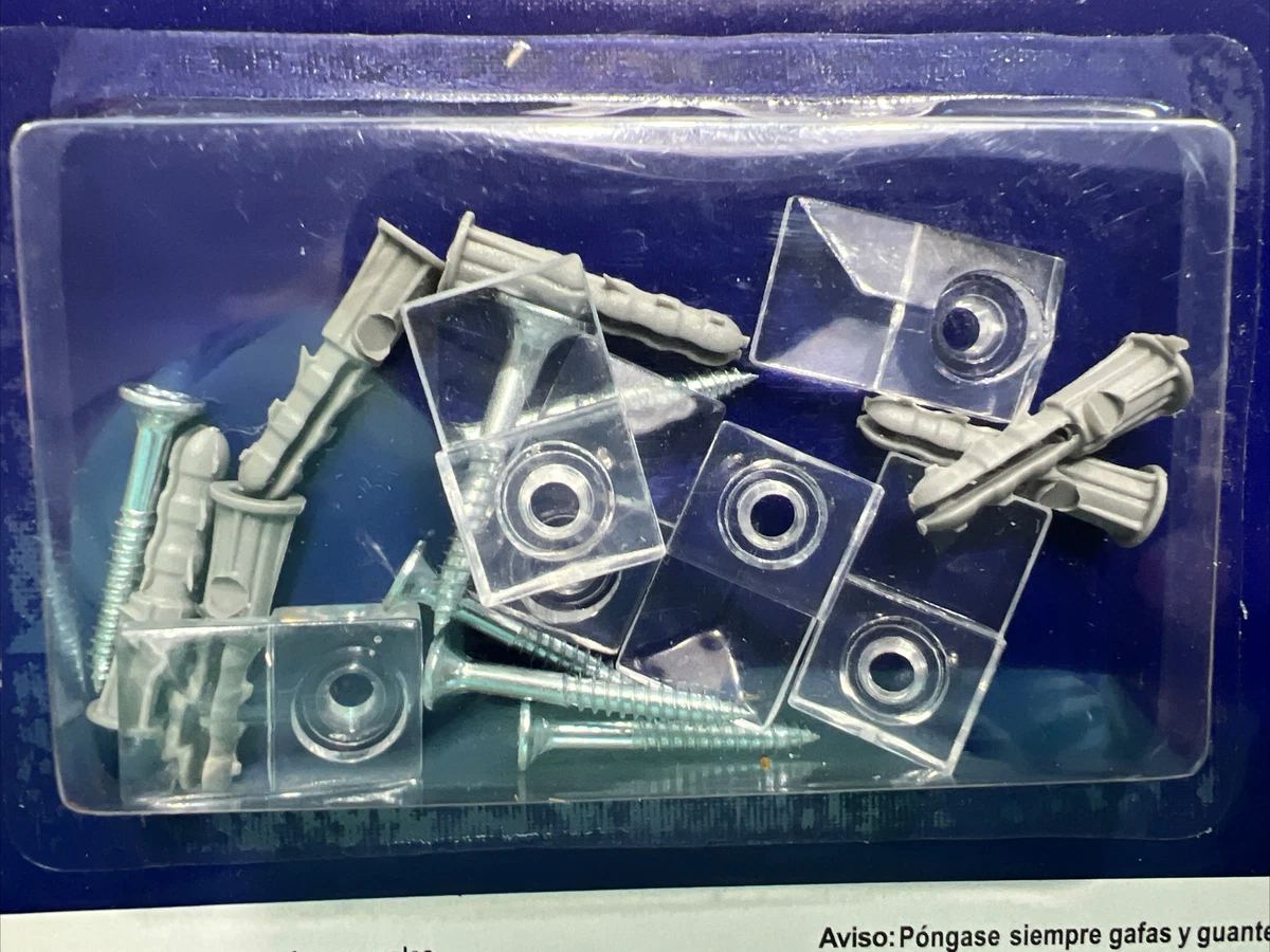 NIP 6 PC Gardner Glass 1/8 Inch Mirror Mounting Clips & Anchors 1/8